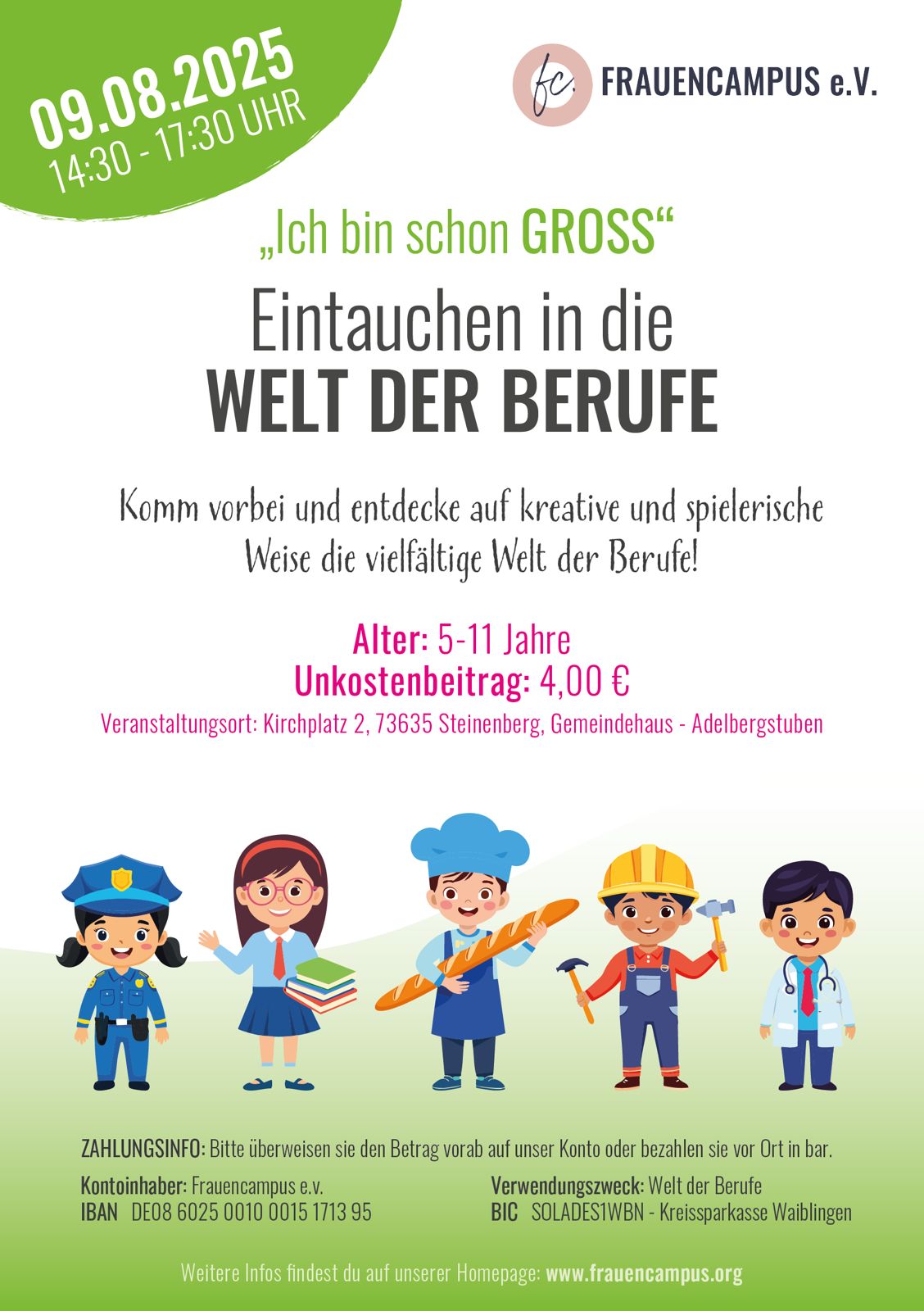 Ferienprogramm 2025 Entdecke die Welt der Berufe